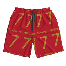 (Christiano Ronaldo Portugal Jersey 2020_1934) Famgem Men's Beach Shorts Hawaiian Swim Trunks with Pockets Quick Dry Board Swimwear Bathing Graphic Printed Suit for Surfing Lounge Running Gifts