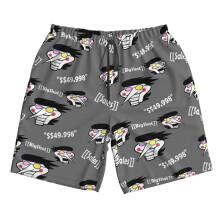 (Deltarune Spamton_22311) Famgem Men's Beach Shorts Hawaiian Swim Trunks with Pockets Quick Dry Board Swimwear Bathing Graphic Printed Suit for Surfing Lounge Running Gifts