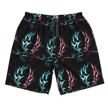 (Dragon Ball - Vegeto Pink And Blue_6003) Famgem Men's Beach Shorts Hawaiian Swim Trunks with Pockets Quick Dry Board Swimwear Bathing Graphic Printed Suit for Surfing Lounge Running Gifts
