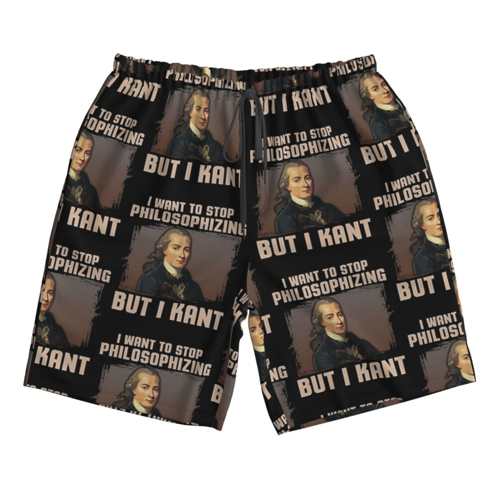 (But I Kant Stop Philosophizing_9572) Famgem Men's Beach Shorts Hawaiian Swim Trunks with Pockets Quick Dry Board Swimwear Bathing Graphic Printed Sui-image-OPC-PH2XKHY-NEW