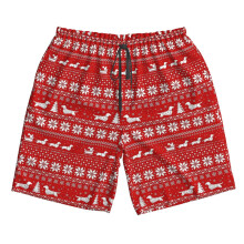 (Dachshunds Christmas Sweater Pattern_5127) Famgem Men's Beach Shorts Hawaiian Swim Trunks with Pockets Quick Dry Board Swimwear Bathing Graphic Printed Suit for Surfing Lounge Running Gifts