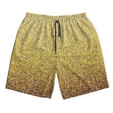 (Gold Ombré Glitter_11678) Famgem Men's Beach Shorts Hawaiian Swim Trunks with Pockets Quick Dry Board Swimwear Bathing Graphic Printed Suit for Surfing Lounge Running Gifts