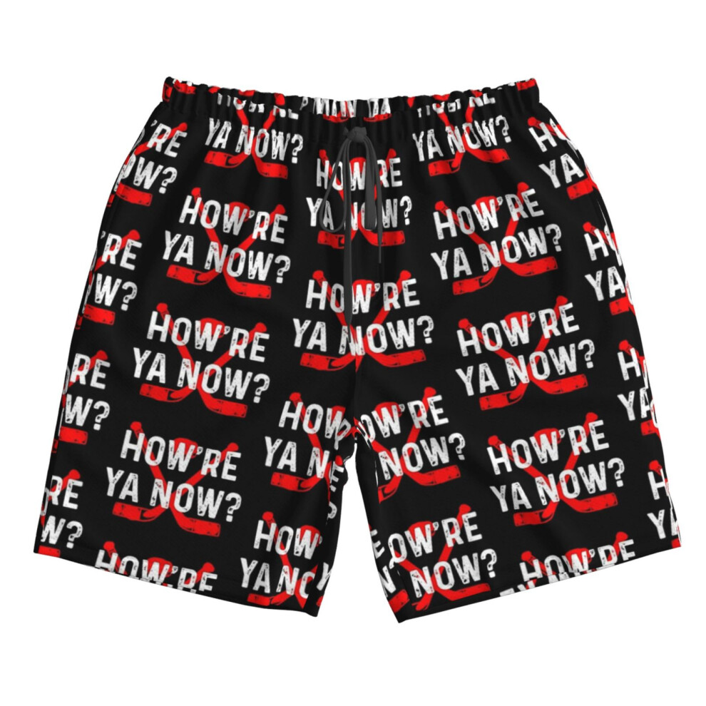 (How're Ya Now Canadian Greeting_6156) Famgem Men's Beach Shorts Hawaiian Swim Trunks with Pockets Quick Dry Board Swimwear Bathing Graphic Printed Su-image-OPC-PH2XPCR-NEW