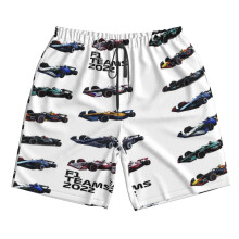 (F1 All Cars 2022_4987) Famgem Men's Beach Shorts Hawaiian Swim Trunks with Pockets Quick Dry Board Swimwear Bathing Graphic Printed Suit for Surfing Lounge Running Gifts
