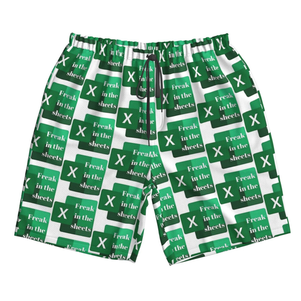 (Freak In The Sheets_5999) Famgem Men's Beach Shorts Hawaiian Swim Trunks with Pockets Quick Dry Board Swimwear Bathing Graphic Printed Suit for Surfi-image-OPC-PH2XNN2-NEW