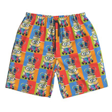 (Minions King Bob Edition_6248) Famgem Men's Beach Shorts Hawaiian Swim Trunks with Pockets Quick Dry Board Swimwear Bathing Graphic Printed Suit for Surfing Lounge Running Gifts