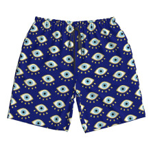 (Magic Blue Eye Talisman_7647) Famgem Men's Beach Shorts Hawaiian Swim Trunks with Pockets Quick Dry Board Swimwear Bathing Graphic Printed Suit for Surfing Lounge Running Gifts