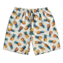 (Pineapples + Crystals_6904) Famgem Men's Beach Shorts Hawaiian Swim Trunks with Pockets Quick Dry Board Swimwear Bathing Graphic Printed Suit for Surfing Lounge Running Gifts