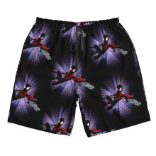 (Miles Morales Spider-Verse_3685) Famgem Men's Beach Shorts Hawaiian Swim Trunks with Pockets Quick Dry Board Swimwear Bathing Graphic Printed Suit for Surfing Lounge Running Gifts