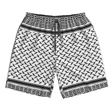 (Palestinian Keffiyeh Palestine Map Pattern_4896) Famgem Men's Beach Shorts Hawaiian Swim Trunks with Pockets Quick Dry Board Swimwear Bathing Graphic Printed Suit for Surfing Lounge Running Gifts