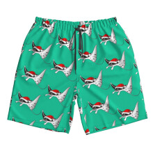 (Manta Claus_9747) Famgem Men's Beach Shorts Hawaiian Swim Trunks with Pockets Quick Dry Board Swimwear Bathing Graphic Printed Suit for Surfing Lounge Running Gifts