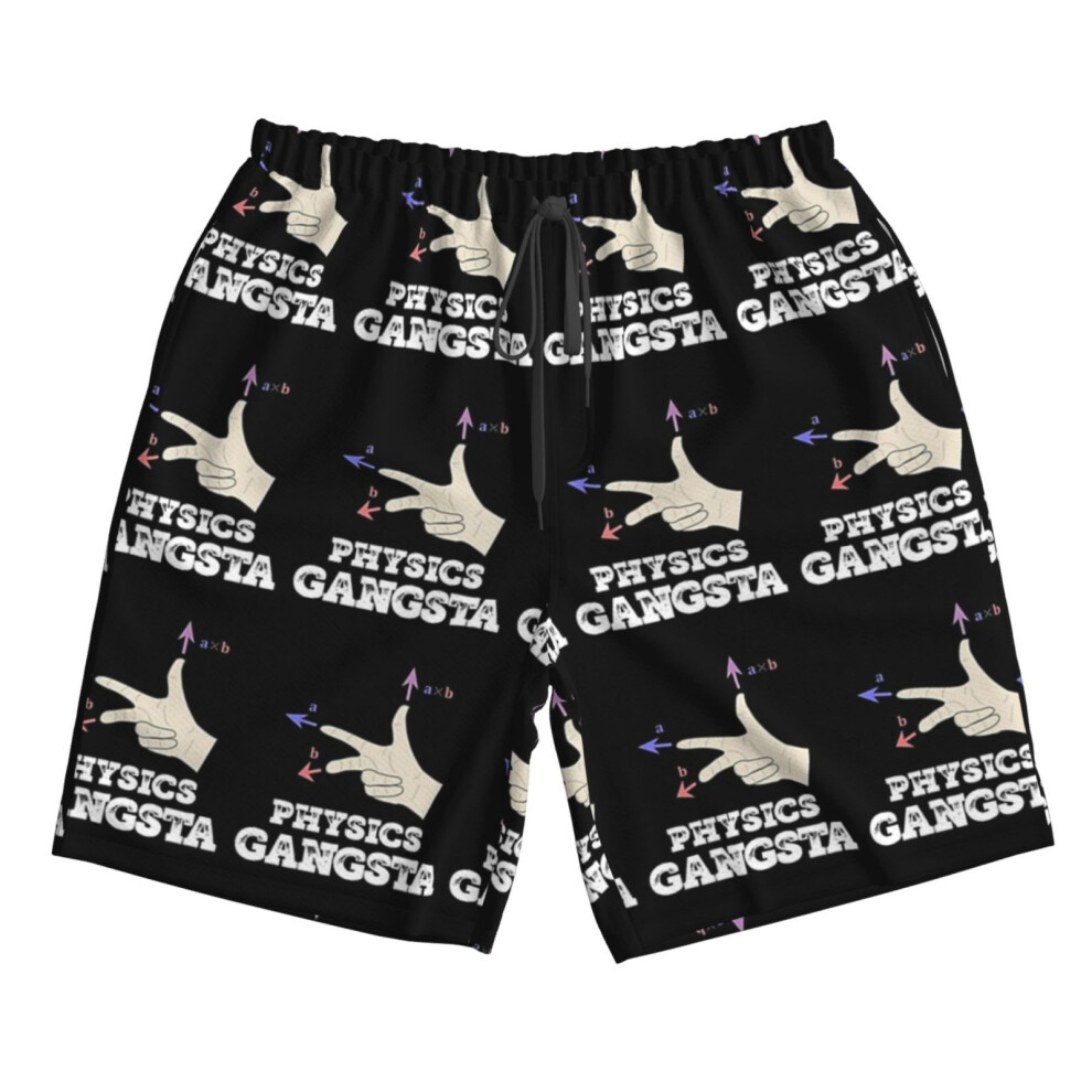 (Physics Gangsta Design Funny Physics Distressed Graphic_4139) Famgem Men's Beach Shorts Hawaiian Swim Trunks with Pockets Quick Dry Board Swimwear Ba-image-OPC-PH2XR9M-NEW