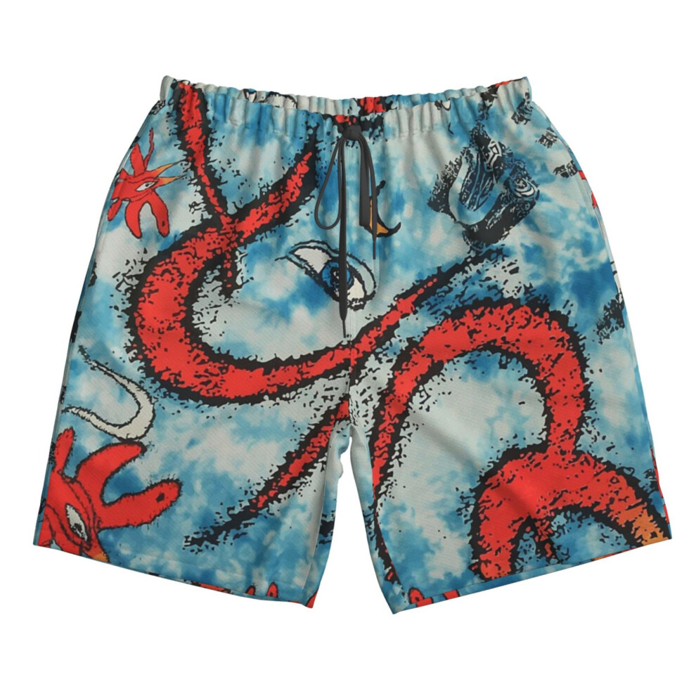 (The Cure - High_6298) Famgem Men's Beach Shorts Hawaiian Swim Trunks with Pockets Quick Dry Board Swimwear Bathing Graphic Printed Suit for Surfing L-image-OPC-PH2XTFR-NEW