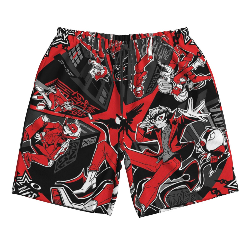(Take Your Heart - Persona 5_10066) Famgem Men's Beach Shorts Hawaiian Swim Trunks with Pockets Quick Dry Board Swimwear Bathing Graphic Printed Suit-image-OPC-PH2XTVN-NEW