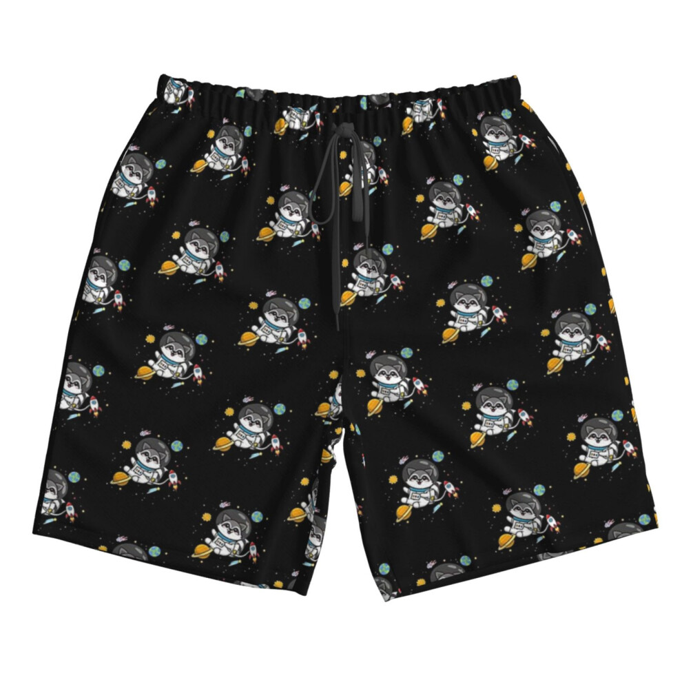 (Raccoon_7243) Famgem Men's Beach Shorts Hawaiian Swim Trunks with Pockets Quick Dry Board Swimwear Bathing Graphic Printed Suit for Surfing Lounge Ru-image-OPC-PH2XTYK-NEW