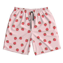 (Strawberry Fields_3689) Famgem Men's Beach Shorts Hawaiian Swim Trunks with Pockets Quick Dry Board Swimwear Bathing Graphic Printed Suit for Surfing Lounge Running Gifts
