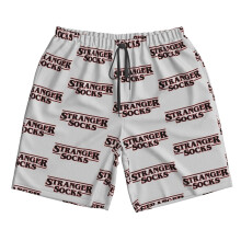 (Stranger Black Red_3823) Famgem Men's Beach Shorts Hawaiian Swim Trunks with Pockets Quick Dry Board Swimwear Bathing Graphic Printed Suit for Surfing Lounge Running Gifts