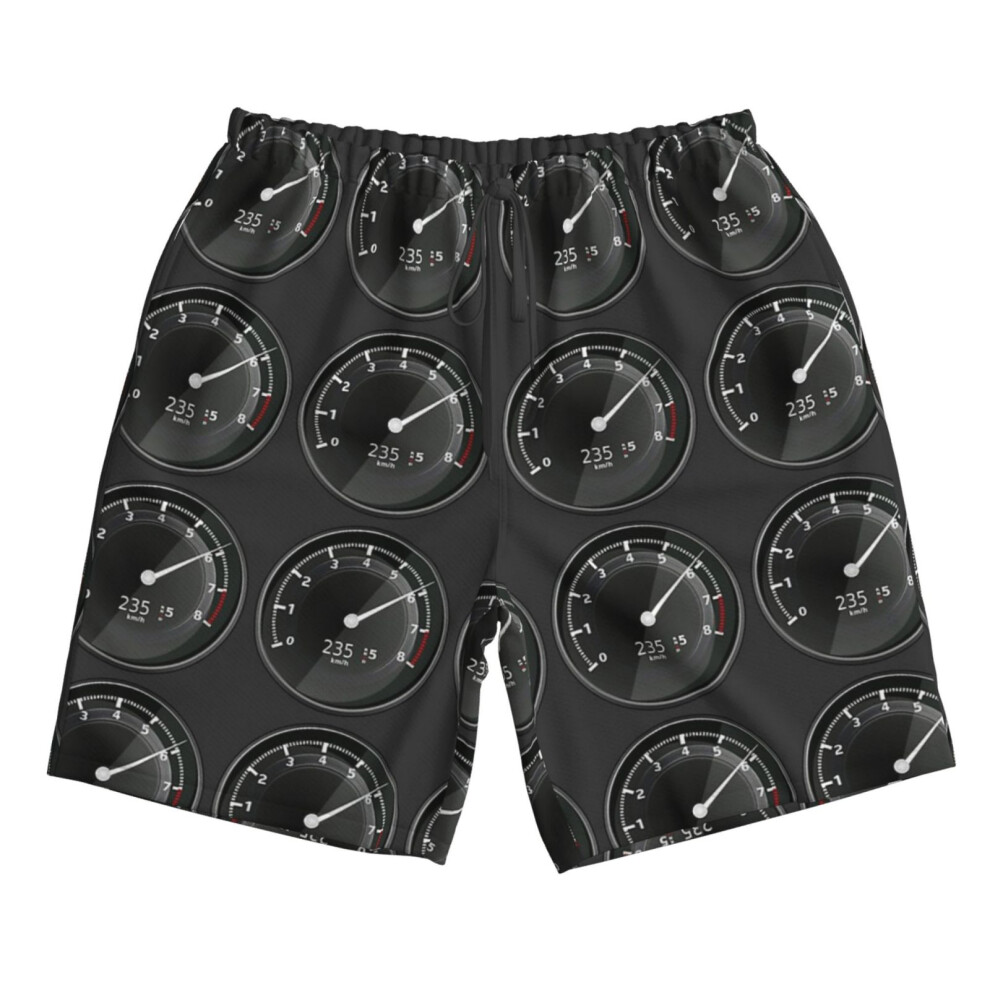 (Speedometer Porsche 911 - Carrera 4S_4333) Famgem Men's Beach Shorts Hawaiian Swim Trunks with Pockets Quick Dry Board Swimwear Bathing Graphic Print-image-OPC-PH2XVC7-NEW
