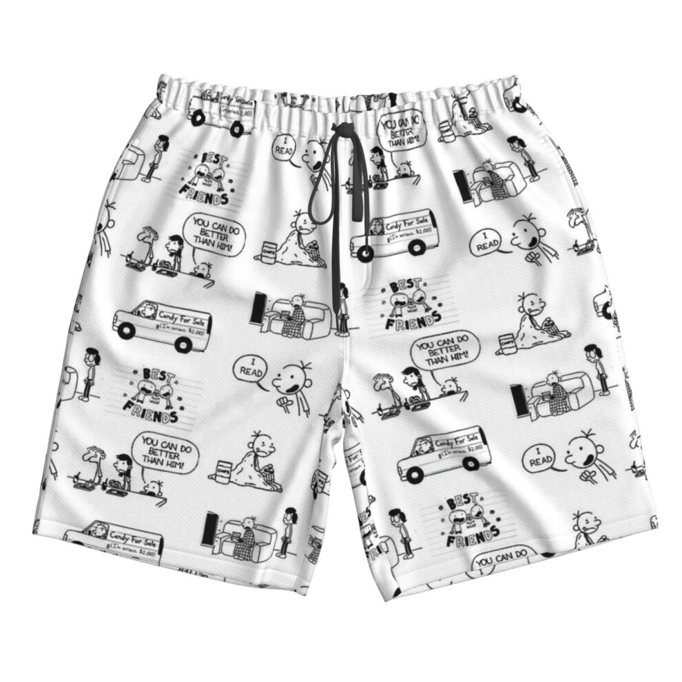 (Wimpy Kid _4889) Famgem Men's Beach Shorts Hawaiian Swim Trunks with Pockets Quick Dry Board Swimwear Bathing Graphic Printed Suit for Surfing Lounge-image-OPC-PH2XWBZ-NEW