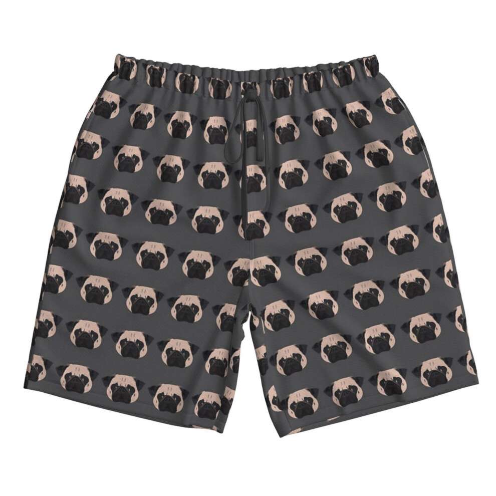 (Winston The Pug_11303) Famgem Men's Beach Shorts Hawaiian Swim Trunks with Pockets Quick Dry Board Swimwear Bathing Graphic Printed Suit for Surfing-image-OPC-PH2XWDH-NEW