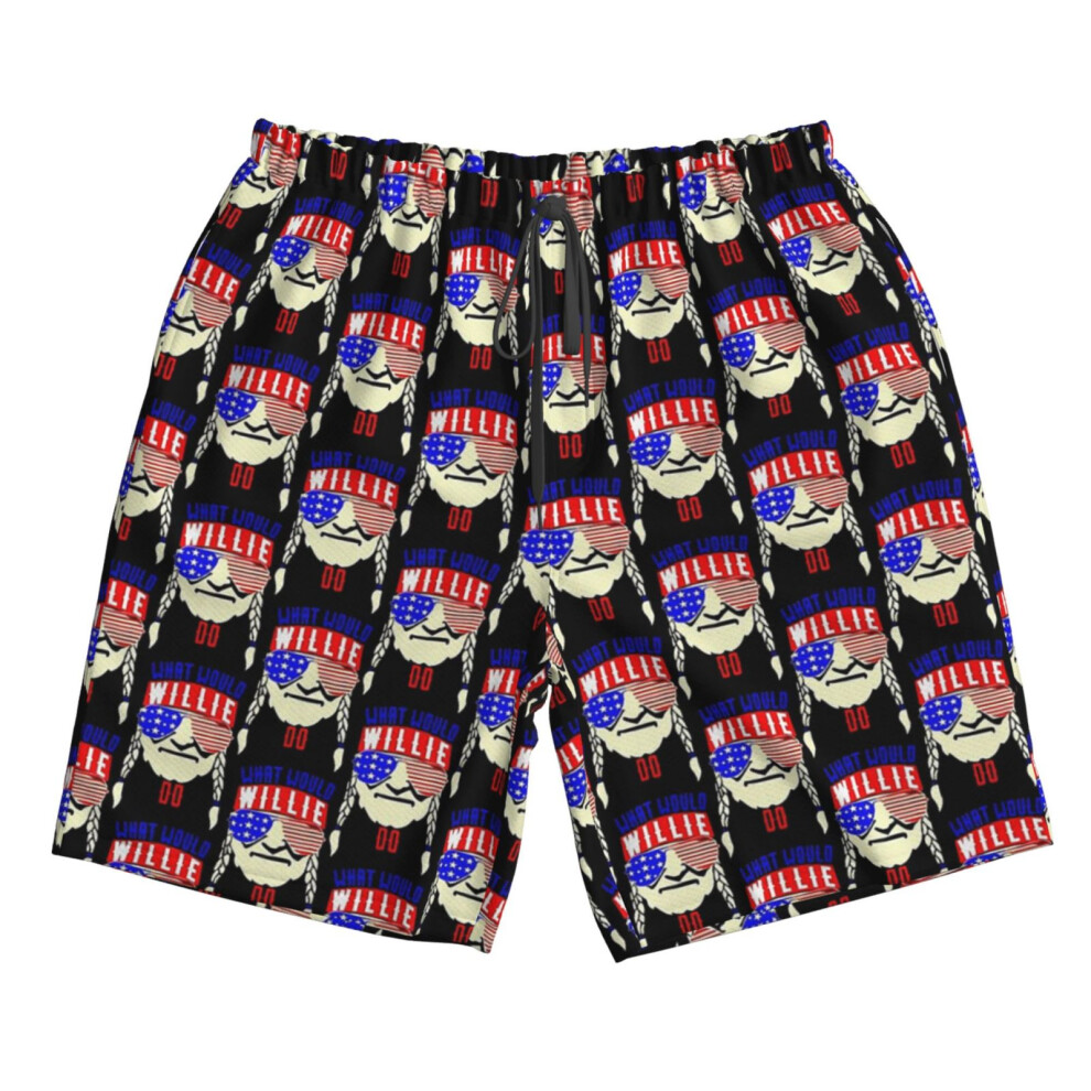 (What Would Willie Nelson_7889) Famgem Men's Beach Shorts Hawaiian Swim Trunks with Pockets Quick Dry Board Swimwear Bathing Graphic Printed Suit for-image-OPC-PH2XWKR-NEW