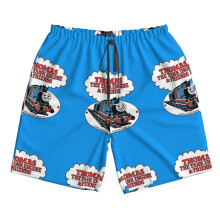 (Thomas The Tank Engine Friends_5605) Famgem Men's Beach Shorts Hawaiian Swim Trunks with Pockets Quick Dry Board Swimwear Bathing Graphic Printed Suit for Surfing Lounge Running Gifts