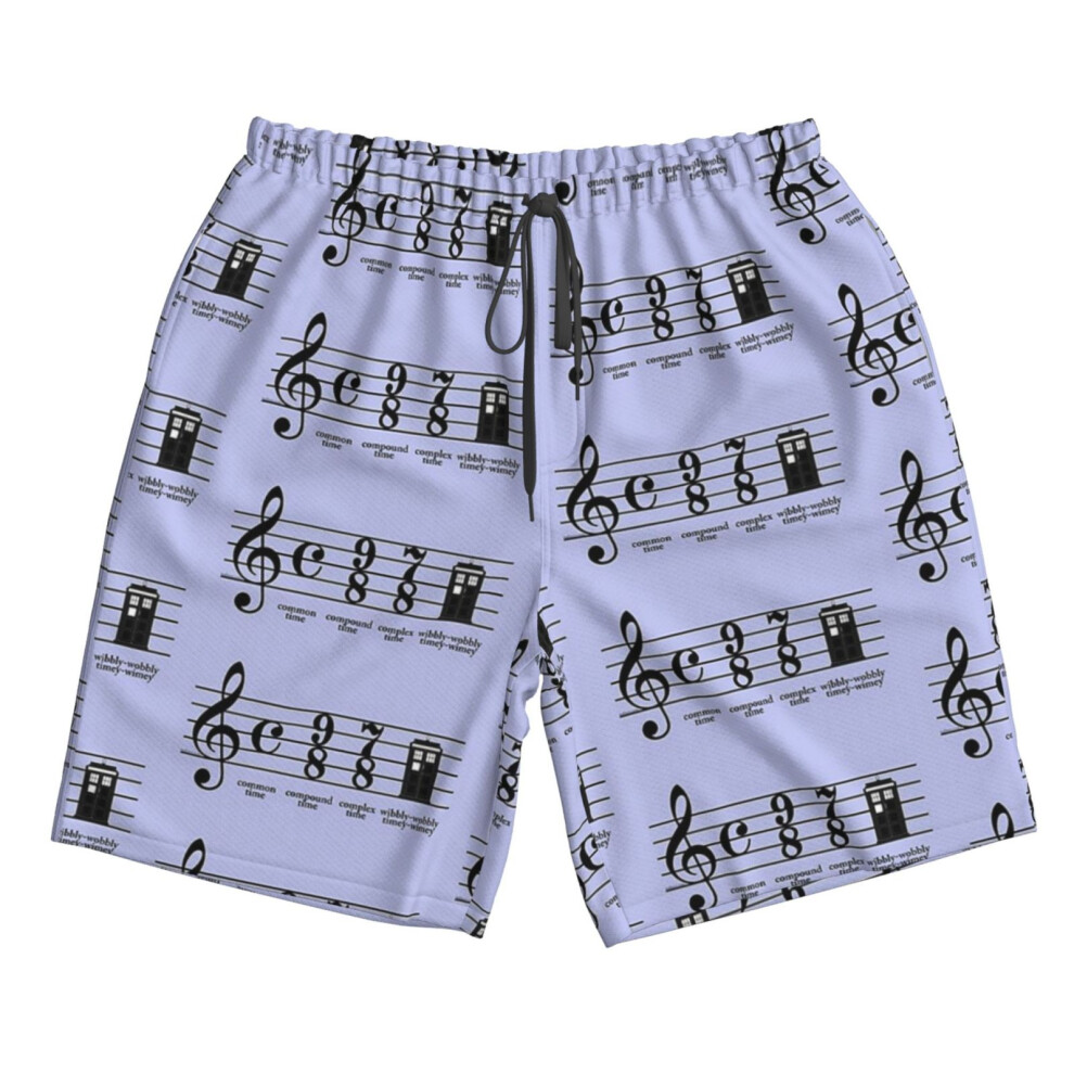 (Wibbly-wobbly Timey-wimey_5360) Famgem Men's Beach Shorts Hawaiian Swim Trunks with Pockets Quick Dry Board Swimwear Bathing Graphic Printed Suit for-image-OPC-PH2XWWD-NEW