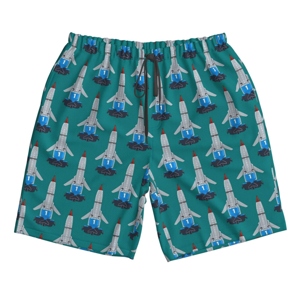 (Thunderbird 1 Thunderbirds TV Original Series Scott Tracy_14988) Famgem Men's Beach Shorts Hawaiian Swim Trunks with Pockets Quick Dry Board Swimwear-image-OPC-PH2XXPB-NEW
