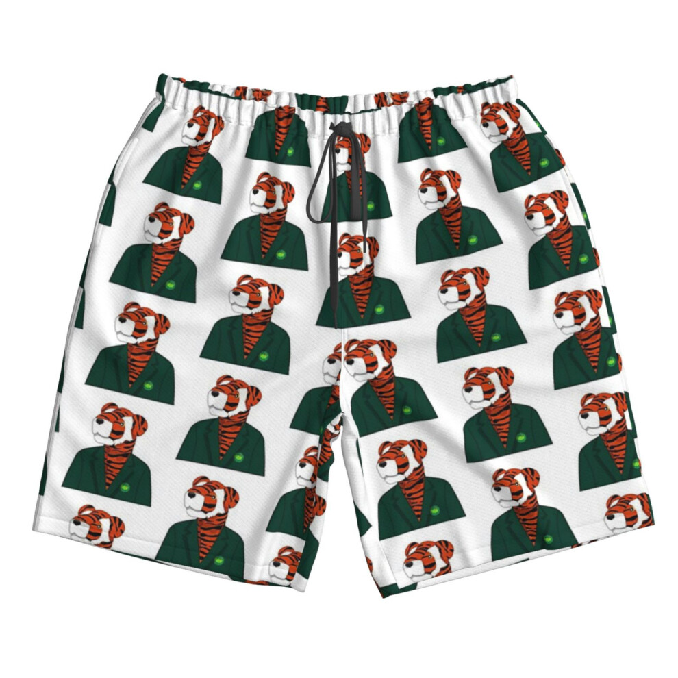 (Tiger Woods Green Jacket_23157) Famgem Men's Beach Shorts Hawaiian Swim Trunks with Pockets Quick Dry Board Swimwear Bathing Graphic Printed Suit for-image-OPC-PH2XXQQ-NEW