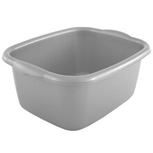 2 x 9.5 Litre Silver Washing Up Bowl With Integrated Carry Handles