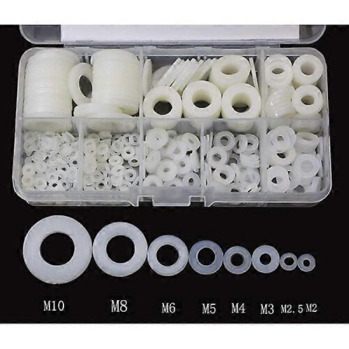 520pcs Nylon Washers Plastic Gaskets M2 M2.5 M3 M4 M5 M6 M8 M10 2
