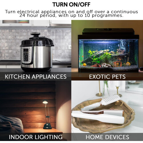24 Hour Digital Timer Plug - Electric Switch Energy Saver Timer Standard Size - Digital Plug-in Timer Socket - 240v 3 Pin Plug 2