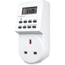 24 Hour Digital Timer Plug - Electric Switch Energy Saver Timer Standard Size - Digital Plug-in Timer Socket - 240v 3 Pin Plug