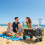 Outsunny Outsunny Outdoor Push Pull Wagon Stroller Cart w/ Canopy Top Black 5