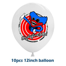 (10 White Balloons)Conjunto de Decoração para Festa de Aniversário com Tema Poppy Playtime Huggy Wuggy, Suprimentos, Balões