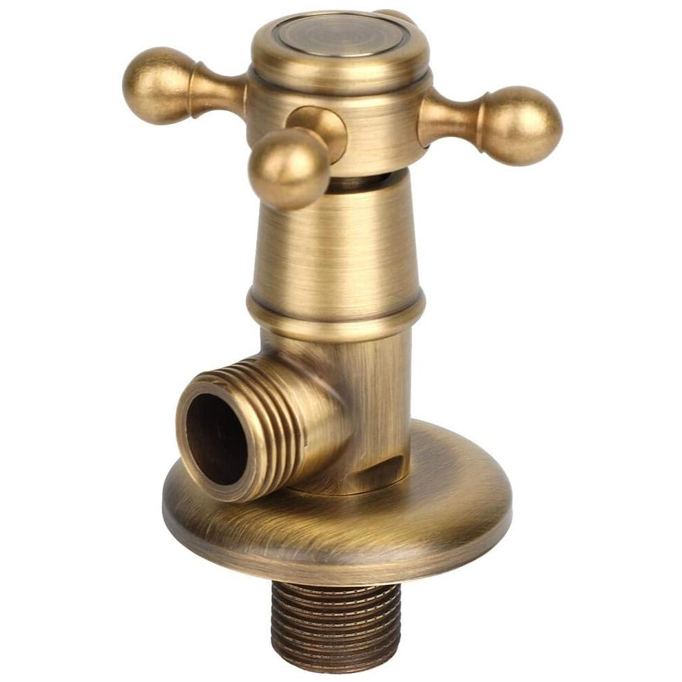 Bathroom Brass Triangle Valve 1/2G Vintage Toilet Material Golden Angle Valve European Universal Material Antique Angle Valve 749691200824