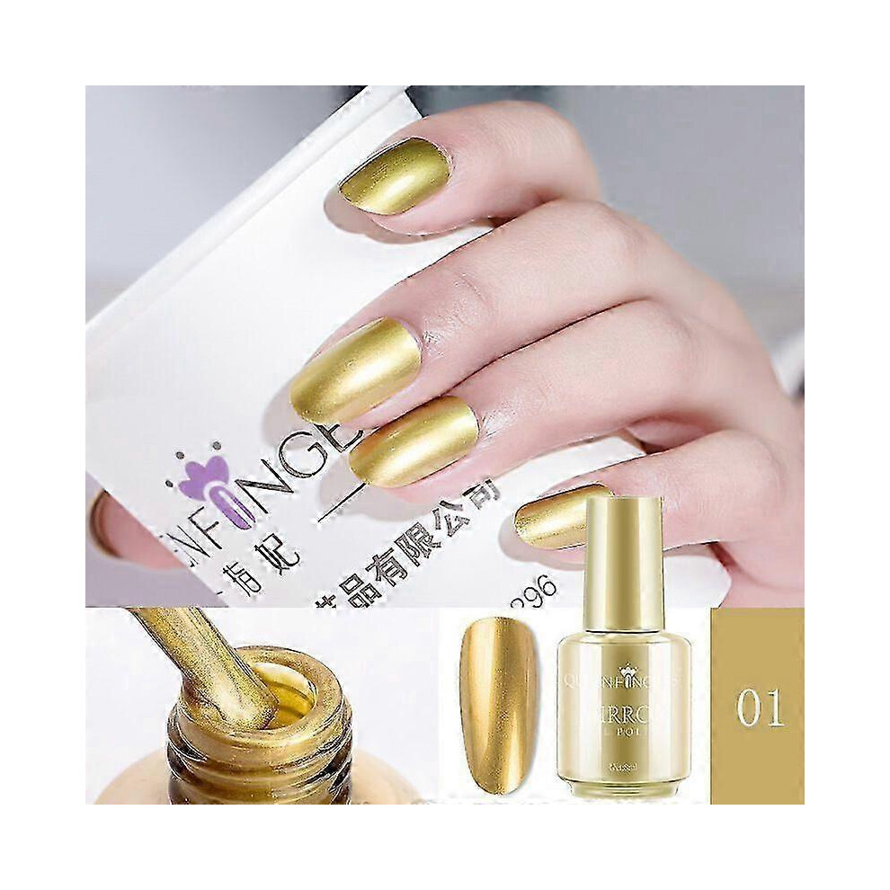Gold (Mirror ) 1~10Pcs Nail Polish Metallic Mirror Uv Gel Nail Polish Nail Gel Polishes Semi