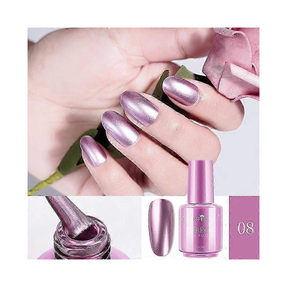 Grey (Mirror ) 1~10Pcs Nail Polish Metallic Mirror Uv Gel Nail Polish Nail Gel Polishes Semi