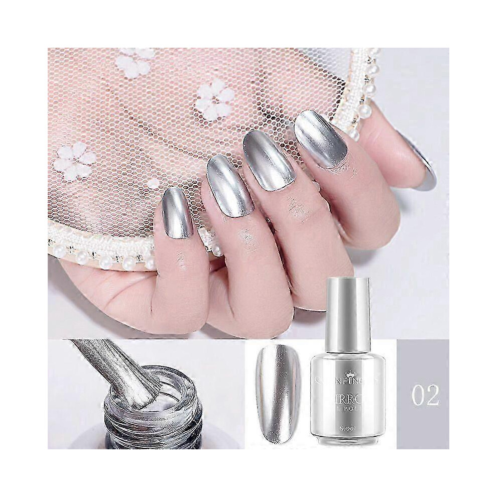 Silver (Mirror ) 1~10Pcs Nail Polish Metallic Mirror Uv Gel Nail Polish Nail Gel Polishes Semi