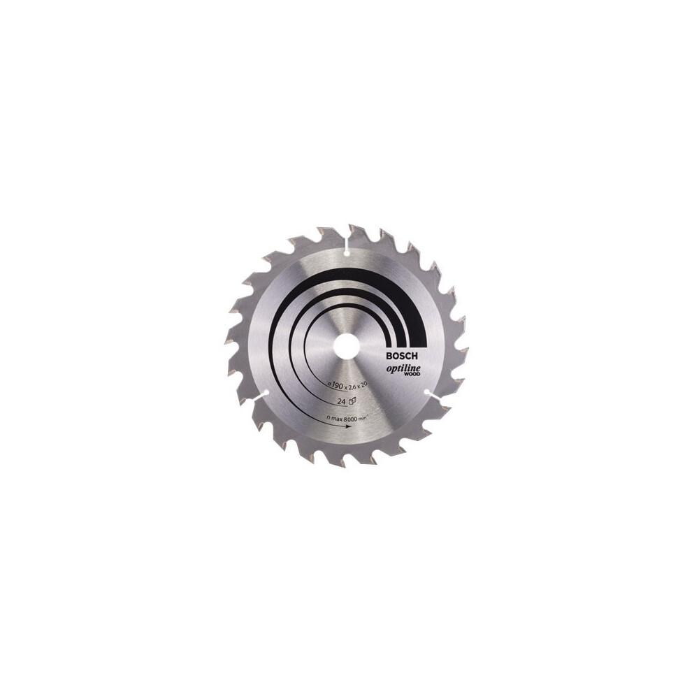 Bosch 2608640612 Optiline Wood 24T Circular Saw Blade 190Mm X 2.6 X 20Mm