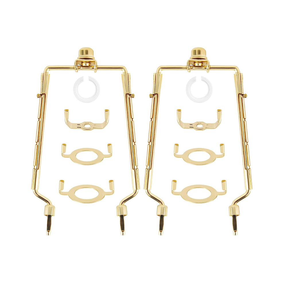7Inch Lamp Shade Harp Holder Adjustable Kit E14,E26,E27 Base Adapter Horn Frame Lampshade Bracket Light/Gold 4853082997562