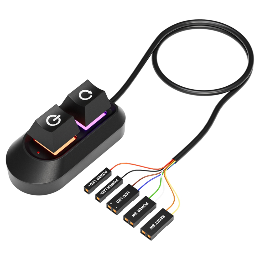 Rgb Led Lights Computer Desktop Switch Pc Motherboard External Start Power On/Off And Reset Button Extension Cable B 4853082904829