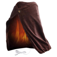 USB Heated Warm Fleece Shawl & Wrap Intelligent Electric Heating Blanket Kneepad for Home,Brown