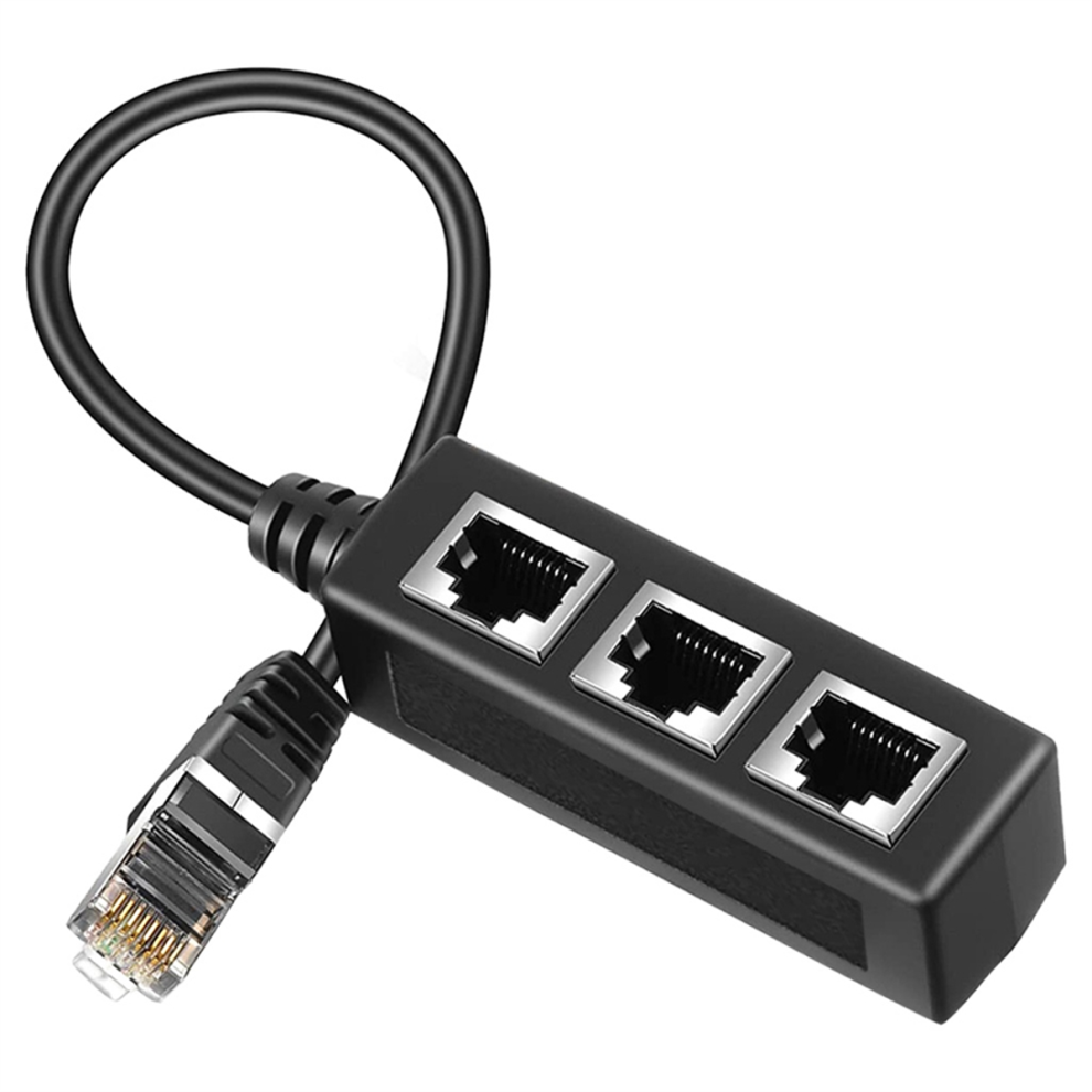 Rj45 Ethernet Splitter Adapter, 1 To 3 For Home, Office, School Network Expansion Gold 4853082913227
