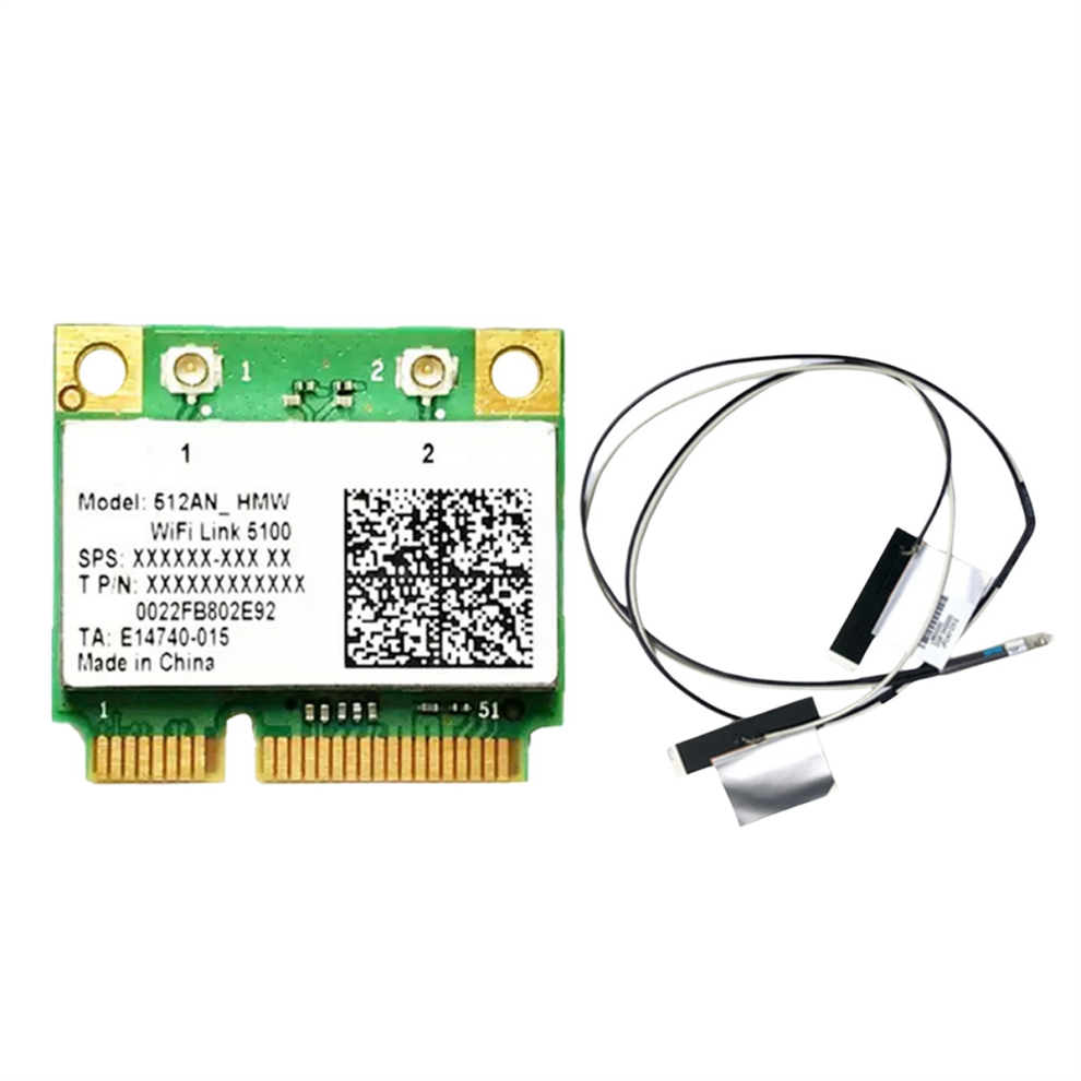5100Agn Wifi Card+2Xantenna 2.4G&5G 300Mbps Minipcie Wireless Network Card For Hasee Laptops 4853082912404