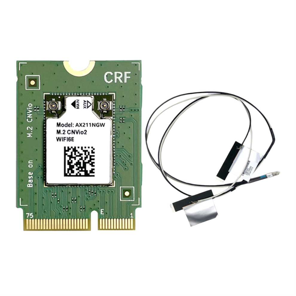 Photos - Other for Computer AX211NGW WiFi 6E Card+2xAntenna 2.4G&5G&6G M.2 CNVio Bluetooth 5.3 802.11AX Support Win10 Win11 LINUX Wireless Card