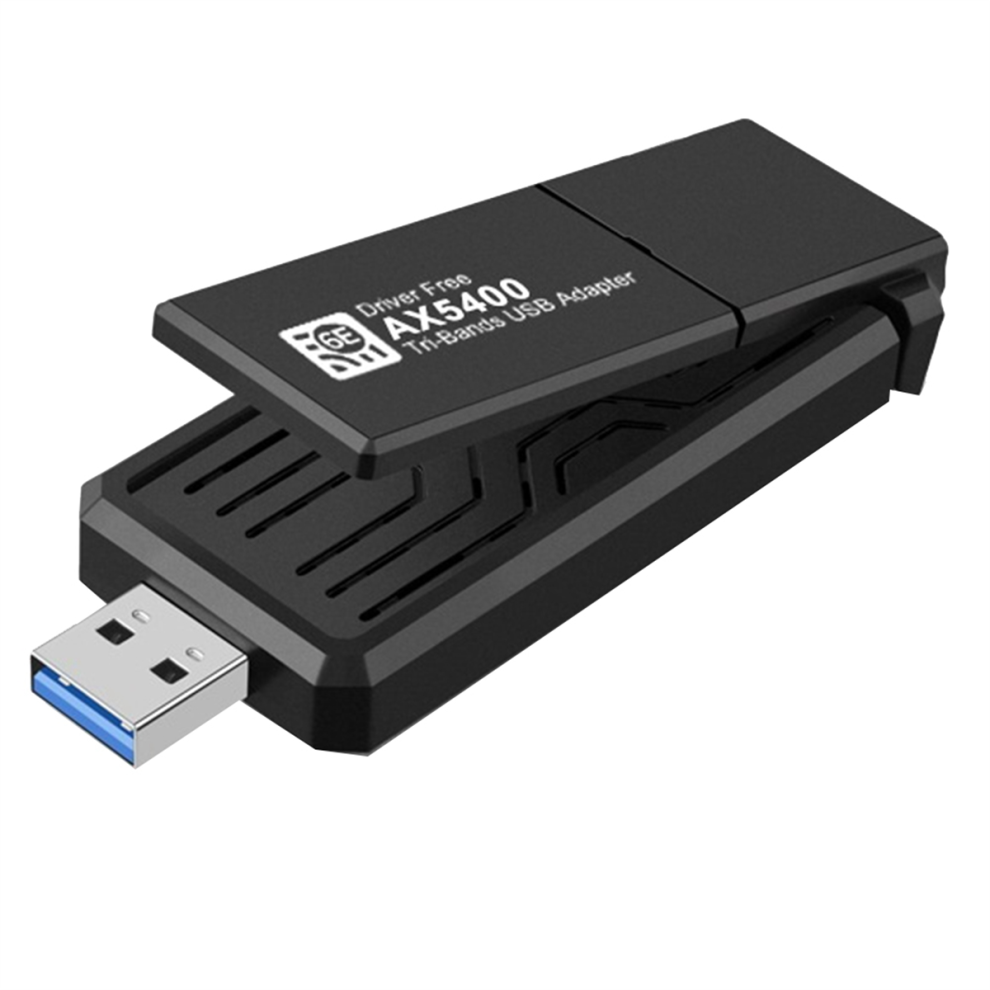 Ax5400 Wifi 6E Usb Adapter Wireless Card 2.4G/5G/6Ghz Tri-Band 5400Mbps Usb3.0 Wifi6e For Win10&Win11 Black 4853082911667