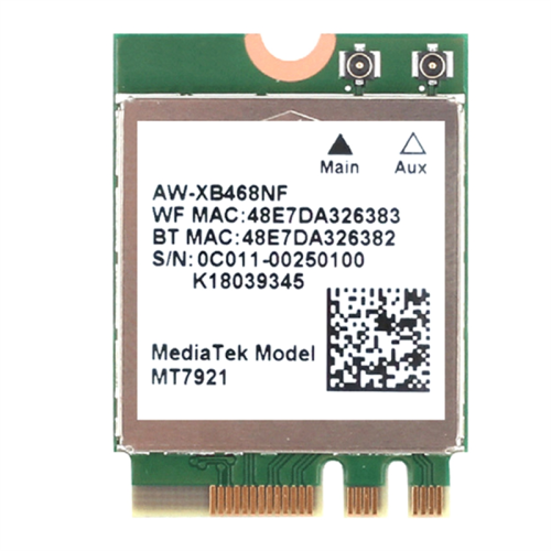 MT7921 WIFI6 2.4G 5G Gigabit Network Card M2 5.2 BT Desktop Computer Laptop Built-In Wireless