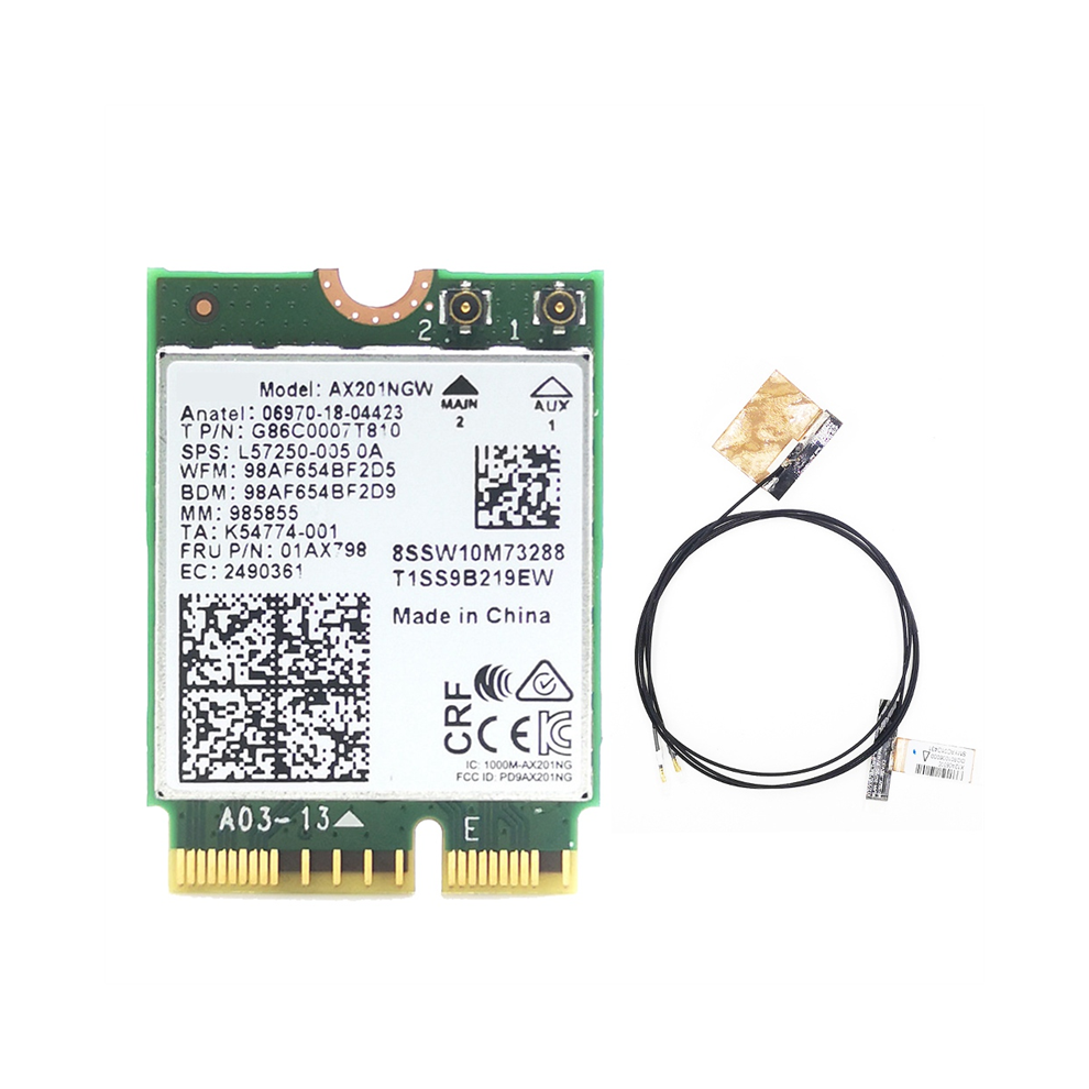 Ax201 Ax201ngw Wifi Card With 2Xantenna M.2 Cnvio2 2.4 Ghz/5Ghz 6 3000Mbps Bluetooth 5.1 Adapter For Win10 4853082915740