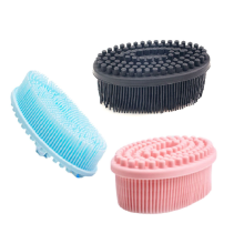 3-Pack Silicone Body Scrubber Exfoliating Soft Loofah Massage Bath Shampoo Brush